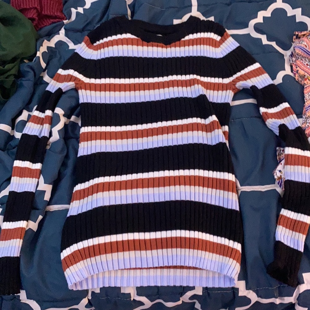 cute form fitting striped sweater